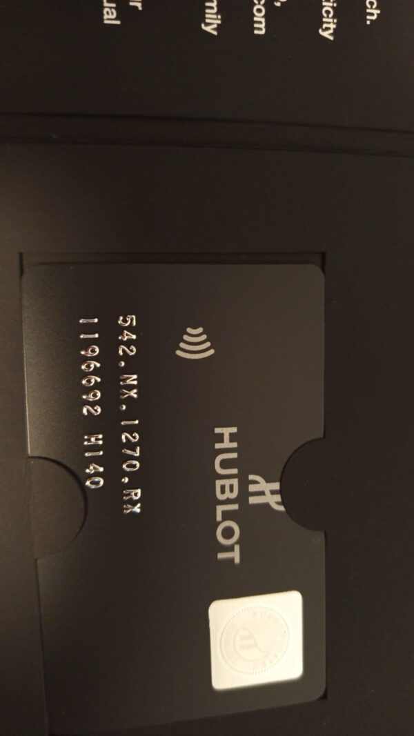 11331 - Hublot - 542.NX.1270.RX - pre-owned conditions with MINOR signs of usage - Card & Box - Image 6