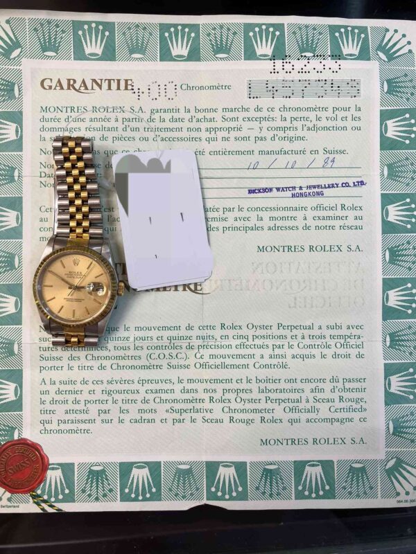12074 - Rolex - 16233 - pre-owned conditions with MINOR signs of usage - With Card - Image 6