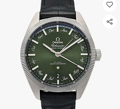 7269 - Omega 130.33.41.22.10.001 (Green) - Great Conditions - Card & Box