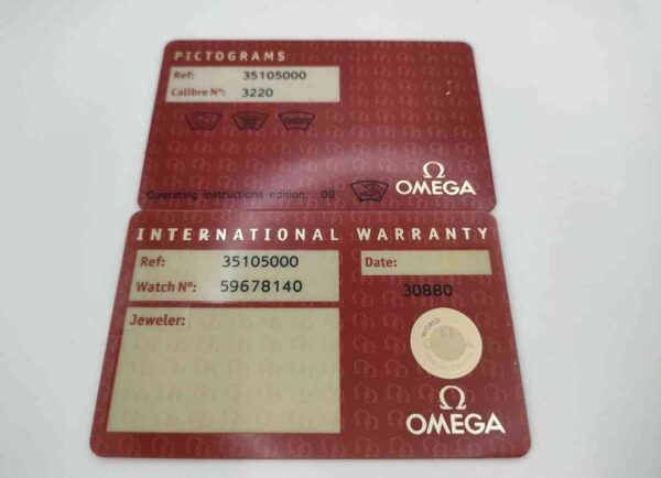 11650 - Omega - 3510.50 (Red card) - pre-owned conditions with MINOR signs of usage - Card & Box - Image 7