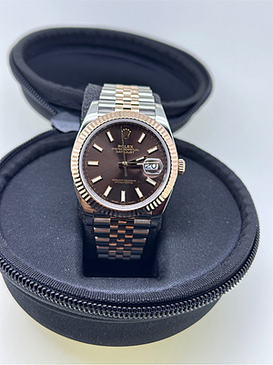 12628 - Rolex - 126331 (Choco, 2017, jubilee) - Serviced and Polish - Card & Box