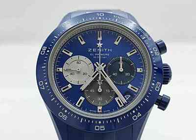 13277 - Zenith - 49.3102.3600 (160th Anniversary Ed., blue ceramic) - Like New - Card & Box
