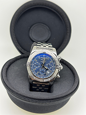 image-2504 13610 - Breitling - AB0115 (Blue) - Serviced & Polished - Card & Box